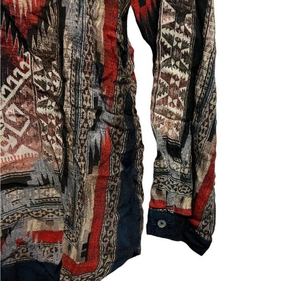 Zara Basic Aztec style Button Down long sleeve womens size Small Multicolor - Picture 5 of 12